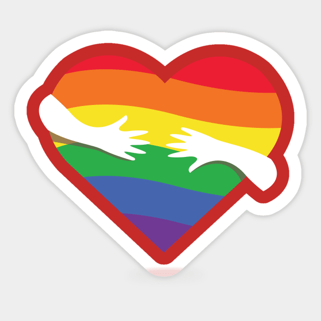 LGBT Couples Design - LGBT Hand Heart Sticker by Printaha